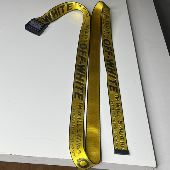 OFF WHITE Virgil Abloh 80” Industrial Belt in Classic Yellow & Black main image 8